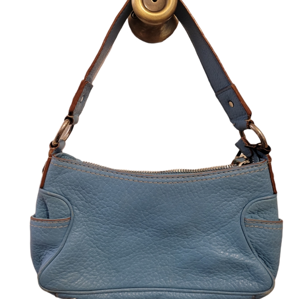 Michael Kors blue leather handbag purse